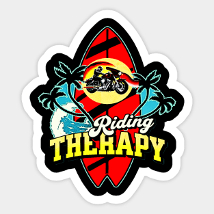 Riding Therapy, Hello Summer Vintage Motorcycle ,American customs,Funny Biker Motorcycle Helmet Motorbike Racing Motorcyclist Rally Racing Lover Gifts Sticker